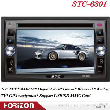 2 DIN Car DVD Player Stereo STC-6801 Double DIN Bluetooth DVD, 1 DIN Car DVD Player GPS Navigation